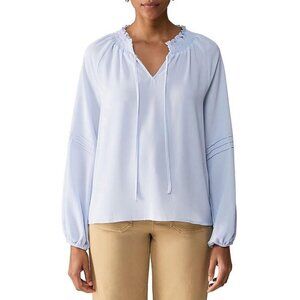 Social Standard by Sanctuary Women's Top XXL Long Sleeve Peasant Shirt Blue